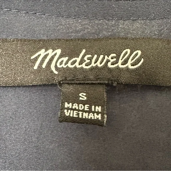 Madewell Tie-Waist Midi Dress in Harvest Vine Deep Navy Floral V- Size Small - Picture 14 of 16